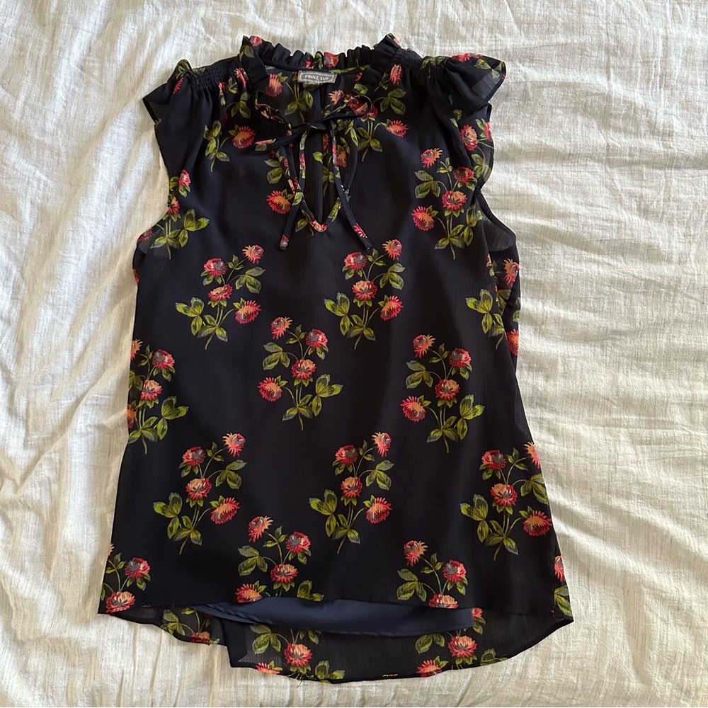 EUC J. Crew Sleeveless floral blouse